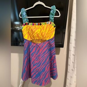 Queen of sparkles zebra multicolored jeweled dress